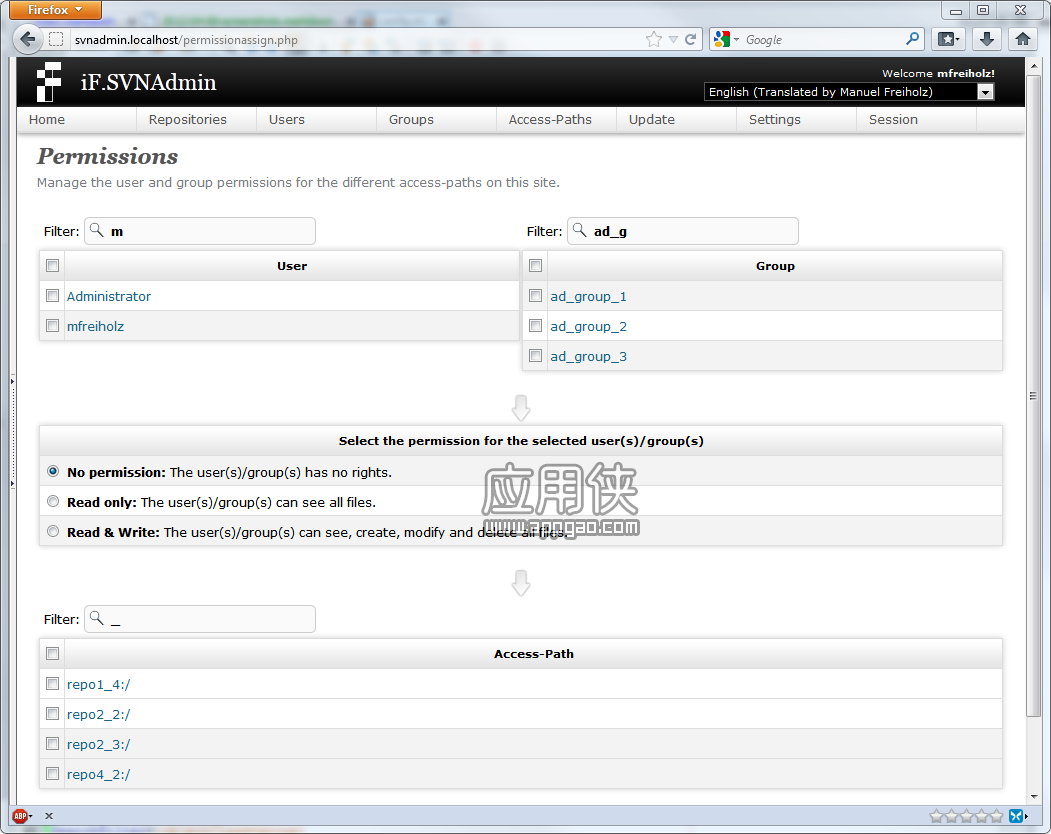 iF.SVNAdmin permission-assign